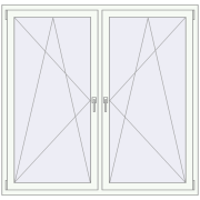 REHAU ENERGY-SAVING SYNEGO MD 1600x1550 mm RAL 9016 Traffic white two-sided