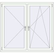 REHAU OPTIMUM EURO-DESIGN 70 1450x1350 mm RAL 9016 Traffic white two-sided