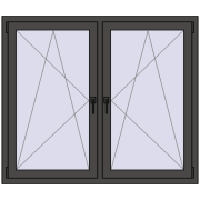 REHAU ENERGY-SAVING SYNEGO MD 1380x1205 mm BASALT_GREY dwustronny