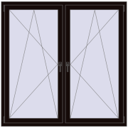 REHAU ENERGY-SAVING SYNEGO MD 1635x1550 mm BLACK_BROWN dwustronny