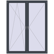 REHAU ENERGY-SAVING SYNEGO MD 1700x2200 mm ANTHRACITE_GREY_STRUKTURAL two-sided