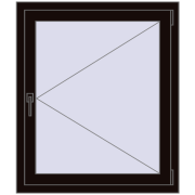 REHAU OPTIMUM EURO-DESIGN 70 850x1000 mm BLACK_BROWN two-sided