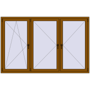 REHAU OPTIMUM EURO-DESIGN 70 2200x1400 mm GOLDEN OAK two-sided