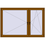 REHAU ENERGY-SAVING SYNEGO MD 1950x1300 mm GOLDEN OAK two-sided