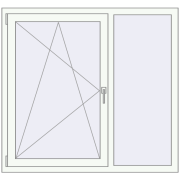 Okna skrzydłowe 1300x1210 mm EPSILON OPTIMA RAL 9016 Traffic white dwustronny