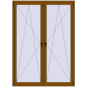 REHAU OPTIMUM EURO-DESIGN 70 1600x2200 mm GOLDEN OAK two-sided