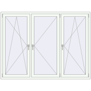 REHAU OPTIMUM EURO-DESIGN 70 2000x1500 mm GOLDEN OAK external