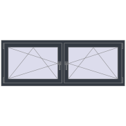 Okna skrzydłowe 1830x665 mm REHAU ENERGY-SAVING SYNEGO MD ANTHRACITE_GREY_STRUKTURAL dwustronny