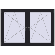 REHAU ENERGY-SAVING SYNEGO MD 1620x1085 mm BLACK_ULTI-MATT dwustronny