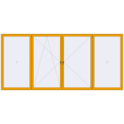 Okna skrzydłowe 5000x2300 mm ALU STANDARD 72 RAL 1003 Signal yellow dwustronny