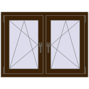 Okna skrzydłowe 1080x800 mm REHAU ENERGY-SAVING SYNEGO MD DARK_OAK dwustronny