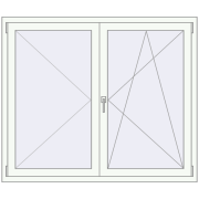 REHAU ENERGY-SAVING SYNEGO MD 1460x1235 mm RAL 9016 Traffic white two-sided