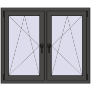 Okna skrzydłowe 1185x995 mm REHAU ENERGY-SAVING SYNEGO MD BASALT_GREY dwustronny