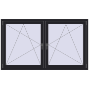 Tilt-and-Turn 1770x1025 mm REHAU ENERGY-SAVING SYNEGO MD BLACK_ULTI-MATT two-sided