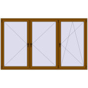 KORSA OPTIMUM REHAU EURO 70 2700x1600 mm GOLDEN OAK dwustronny