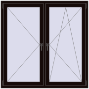 REHAU OPTIMUM EURO-DESIGN 70 1350x1400 mm BLACK_BROWN dwustronny