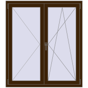 REHAU OPTIMUM EURO-DESIGN 70 1200x1350 mm DARK_OAK two-sided