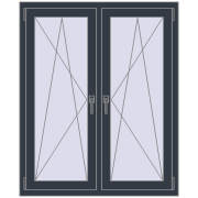 Okna skrzydłowe 1095x1280 mm REHAU ENERGY-SAVING SYNEGO MD ANTHRACITE_GREY_STRUKTURAL dwustronny