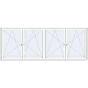 Okna skrzydłowe 4000x1500 mm REHAU OPTIMUM EURO-DESIGN 70 RAL 9016 Traffic white dwustronny