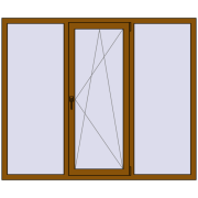 REHAU OPTIMUM EURO-DESIGN 70 1800x1500 mm GOLDEN OAK two-sided