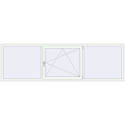 Tilt-and-Turn 3000x900 mm ALU STANDARD 72 RAL 9016 Traffic white two-sided