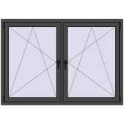 REHAU ENERGY-SAVING SYNEGO MD 1740x1160 mm BASALT_GREY dwustronny