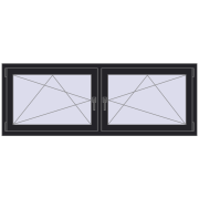 Okna skrzydłowe 1830x665 mm REHAU ENERGY-SAVING SYNEGO MD BLACK_ULTI-MATT dwustronny