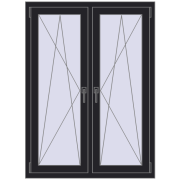 Okna skrzydłowe 1005x1370 mm REHAU ENERGY-SAVING SYNEGO MD BLACK_ULTI-MATT dwustronny