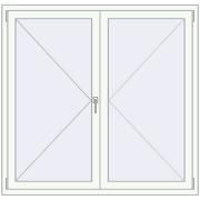 REHAU ENERGY-SAVING SYNEGO MD 1460x1410 mm RAL 9016 Traffic white two-sided