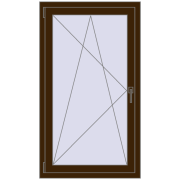 Tilt-and-Turn 800x1250 mm CLASICTHERM 70 DARK_OAK two-sided