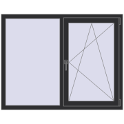 REHAU OPTIMUM EURO-DESIGN 70 1400x1100 mm ANTHRACITE_GREY_GLATT two-sided