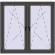 REHAU ENERGY-SAVING SYNEGO MD 1500x1400 mm BASALT_GREY two-sided