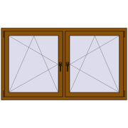 REHAU OPTIMUM EURO-DESIGN 70 1680x960 mm GOLDEN OAK two-sided