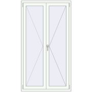 REHAU ENERGY-SAVING SYNEGO MD 1020x1840 mm RAL 9016 Traffic white two-sided
