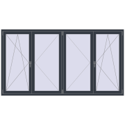REHAU OPTIMUM EURO-DESIGN 70 2600x1400 mm ANTHRACITE_GREY_STRUKTURAL two-sided
