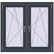 Okna skrzydłowe 1020x950 mm REHAU ENERGY-SAVING SYNEGO MD ANTHRACITE_GREY_STRUKTURAL dwustronny