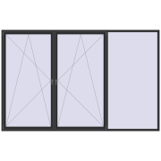 Okna skrzydłowe 3600x2300 mm REHAU OPTIMUM EURO-DESIGN 70 ANTHRACITE_GREY_GLATT dwustronny Okna skrzydłowe 3600x2300 mm REHAU OPTIMUM EURO-DESIGN 70 ANTHRACITE_GREY_GLATT dwustronny