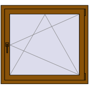 Okna skrzydłowe 960x940 mm EPSILON OPTIMA GOLDEN OAK dwustronny