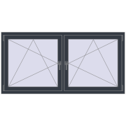 REHAU ENERGY-SAVING SYNEGO MD 1815x920 mm ANTHRACITE_GREY_STRUKTURAL dwustronny