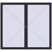 REHAU ENERGY-SAVING SYNEGO MD 2400x2200 mm BLACK_ULTI-MATT two-sided
