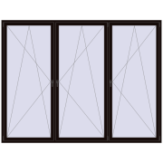 REHAU OPTIMUM EURO-DESIGN 70 3000x2300 mm BLACK_BROWN two-sided