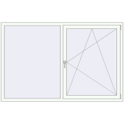 Tilt-and-Turn 2000x1300 mm REHAU ENERGY-SAVING SYNEGO MD RAL 9016 Traffic white two-sided
