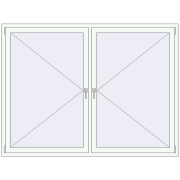 REHAU ENERGY-SAVING SYNEGO MD 1960x1500 mm RAL 9016 Traffic white two-sided