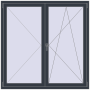 REHAU OPTIMUM EURO-DESIGN 70 1500x1500 mm ANTHRACITE_GREY_STRUKTURAL two-sided