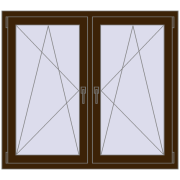 REHAU ENERGY-SAVING SYNEGO MD 1320x1130 mm DARK_OAK dwustronny