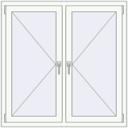 Okna skrzydłowe 1200x1200 mm REHAU OPTIMUM EURO-DESIGN 70 RAL 9016 Traffic white dwustronny
