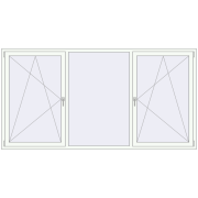 REHAU ENERGY-SAVING SYNEGO MD 2700x1400 mm RAL 9016 Traffic white two-sided