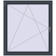 REHAU OPTIMUM EURO-DESIGN 70 1250x1400 mm ANTHRACITE_GREY_STRUKTURAL dwustronny