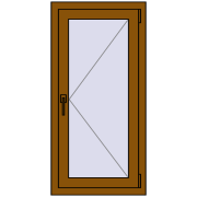 REHAU OPTIMUM EURO-DESIGN 70 600x1050 mm GOLDEN OAK two-sided