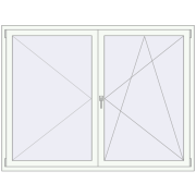 REHAU ENERGY-SAVING SYNEGO MD 1850x1400 mm RAL 9016 Traffic white two-sided